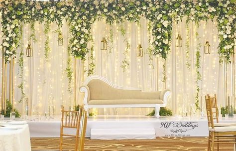 Engagement Hall Decoration Simple, Alter Backdrop Wedding Indoor, Wedding Ground Decoration, Wedding Poruwa Design, Reception Back Drop Design, Wedding Backdrop Design Indoor Reception, Mandap Design Indoor, Settee Back Wedding Decoration, Reception Stage Decor Indoor