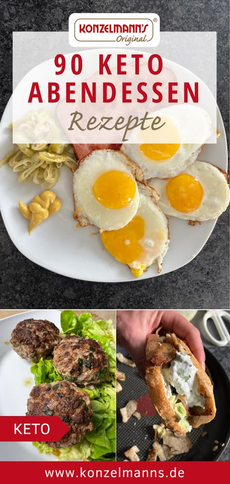 Saftiger Braten, feurige Pasta und leckere Hamburger: Genieße ein köstliches Lower-Carb Abendessen, ohne auf Deine Lieblingsspeisen verzichten zu müssen. Ob gesundes 3-Gänge-Menü oder schnelles Lower-Carb-Abendessen: Wir zeigen Dir, wie Du ganz einfach Kohlenhydrate einsparen und schlemmen kannst. Konzelmanns Original, Keto Abendessen Rezepte, Keto Gerichte, Ketogene Abendessen, ketogene Rezepte, Keto Rezepte, Keto Gerichte, Keto Diät Rezepte Ketogenic Recipes Dinner, Low Carb Protein, Keto Meal Prep, Eat Smart, Low Carb Dinner, Keto Bread, Low Carb Yum, Low Carb Keto, Keto Diet