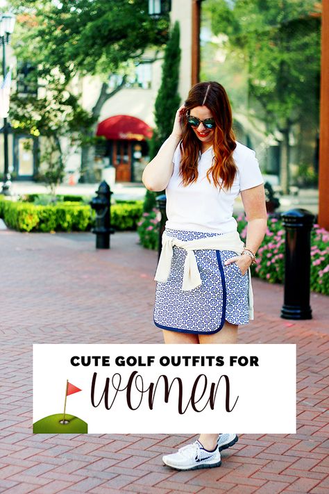 Cute Golf Outfit Ideas for Women! Plus Size Womens Golf Attire, Midsize Golf Outfit, Plus Size Golf Outfit, Golf Outfits Women Plus Size, Fall Golf Outfit Women, Women’s Golf Attire, Womens Golf Outfit, Tennis Attire, Cute Golf Outfits