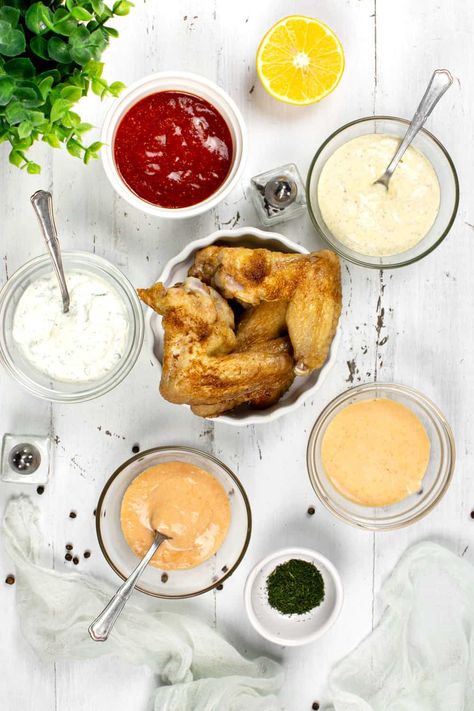 Chicken Wing Dipping Sauce (5 Tasty Recipes) - Foods Guy Wings Dipping Sauce, Wing Dipping Sauce, Dip For Chicken Wings, Chicken Wing Dipping Sauce, Hot Wing Dip, Wings Sauce, Chicken Wing Dip, Hot Chicken Wings, Wing Sauce Recipes