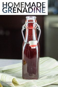 How to Make Grenadine. An easy 3-ingredient recipe for homemade grenadine, the original pomegranate syrup. Shirley Temples for everyone! Grenadine Recipe, Homemade Grenadine, Shirley Temples, Pomegranate Syrup, Homemade Alcohol, Craft Cocktail Recipe, Homemade Liquor, Cocktail Mixer, Liqueurs Recipes