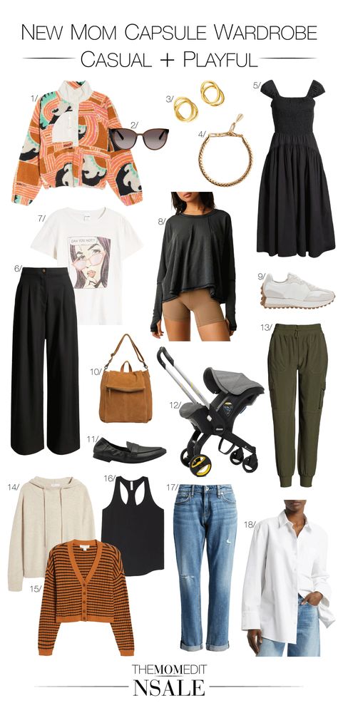 Postpartum Capsule Wardrobe Fall, New Mom Capsule Wardrobe, Postpartum Wardrobe Summer, Mom Capsule Wardrobe 2024, Plus Size Postpartum Outfits, Fall Postpartum Outfits, Dressing Postpartum, Summer Postpartum Outfits, Mom Pooch Outfit