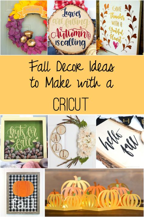 Fall Decor Ideas to Make with a Cricut. DIY projects ranging from rustic to modern. Use them outdoor or indoor. Show your excitement for the fall season with these adorable crafts. #fall #falldecor #cricut #homedecor #diy @lydioutloud Fall Cricut Projects, Adorable Crafts, Fall Cricut, Diy Fall Decor Ideas, Happy Pumpkin Spice Season, Fall Crafting, Dogs Instagram, Diy Fall Decor, Crafts Fall