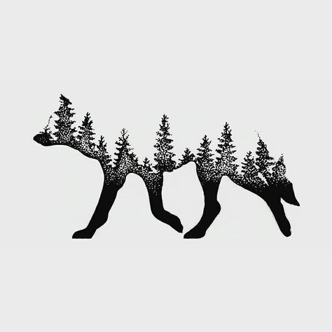 Wilderness Tattoo, Cool Nature, Animal Tattoo Ideas, Side Tattoos, Pola Sulam, Wolf Tattoos, Wolf Tattoo, Dream Tattoos, Nature Tattoos