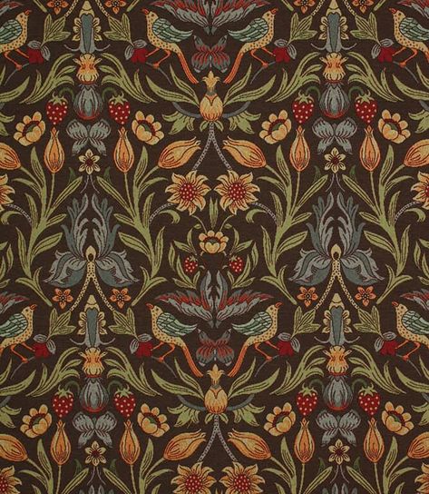 Irish Houses, Craftsman Interior, Rustic Country Home, William Morris Designs, English Cottage Style, Tapestry Fabric, Beautiful Curtains, Curtains Blinds, Traditional Fabric