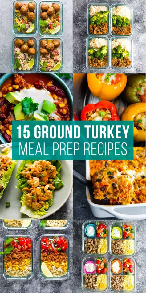 Turkey Meal Prep Recipes, Turkey Meal Prep, Ground Turkey Meal Prep, Turkey Lunch, Turkey Recipes Healthy, Slow Cooker Turkey Chili, Ground Turkey Recipes Healthy, Healthy Ground Turkey, Low Carb Meal Prep