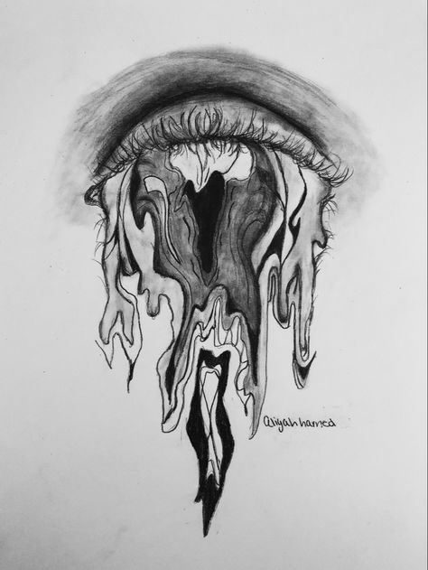 Creepy Eye Drawing, Doraemon Characters, Trippy Drawings, Dark Art Tattoo, Tattoo Art Drawings, Dark Art Drawings, Arte Inspo, Hand Art Drawing, Tattoo Design Drawings