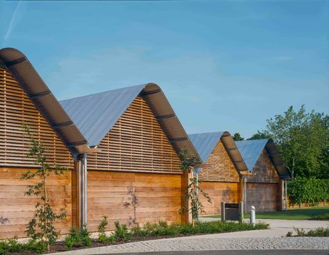 Anglesey Abbey Visitor Centre by Cowper Griffith Architects Rural Architecture, Cedar Cladding, Apex Roof, Long House, Architecture Board, Barn Conversion, Formal Gardens, Visitor Center, Flat Roof