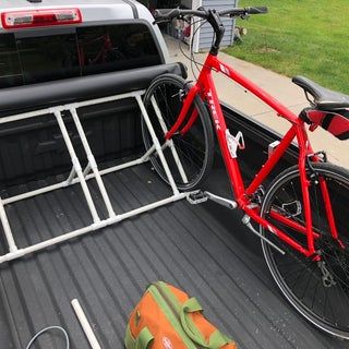 Truck Bed Ideas, Bike Rack Diy, Truck Bed Storage Drawers, Pvc Bike Racks, Truck Bed Bike Rack, Truck Bed Drawers, Truck Bike Rack, Diy Bike Rack, Diy Storage Bed