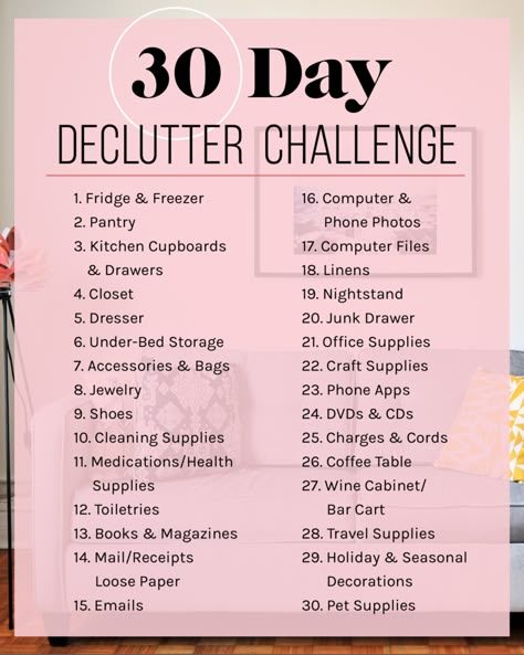 As I have mentioned before, I struggle with the fact that I am just not inherently an organized person. While, yes, I successfully manage to use a bullet journal and keep my work life under control, my apartment is a different story. It’s not super dirty, but sometimes I let clutter get to a point where … Continued 30 Day Declutter Challenge, 30 Day Declutter, Minimalism Challenge, Declutter Home, Declutter Challenge, House Cleaning Checklist, Declutter Your Life, Vie Motivation, My Apartment