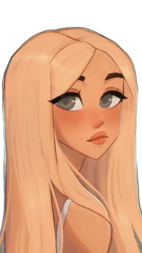 Digital Art Kpop, Blonde Hair Cartoon, Good Pfp, Aesthetic Profile Picture Cartoon Soft, Hair Cartoon, Draw Hair, Cute Disney Pictures, Cartoon Girls, Cute Cartoon Drawings