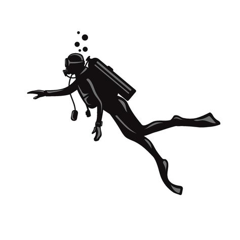 Scuba Diver Drawing, Diver Drawing, Scuba Diver, Diver, Vector Art, Vector Free, Royalty, This Is Us, Royalty Free