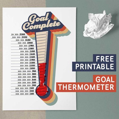 Goal Thermometer Ideas, Thermometer Goal Chart, Fundraising Tracker Ideas, Score Board Ideas, Goal Tracker Thermometer, Goal Thermometer Printable, Fundraising Goal Chart, Goal Tracker Board, Thermometer Activities