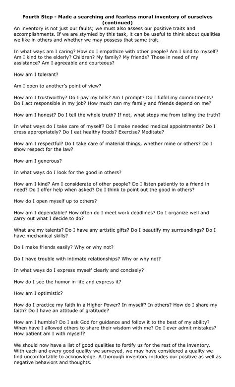 Step 4 questions - taking a look at our positive side Prayers For Anger, Aa Steps, 12 Step Worksheets, Family Quotes Images, Moral Inventory, Steps Quotes, Solving Multi Step Equations, Multi Step Word Problems, Fun Worksheets For Kids