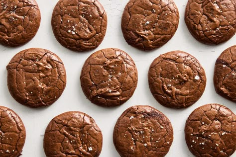 Chewy Brownie Cookies Recipe Chewy Brownie Cookies, Nyt Recipes, Most Popular Desserts, Cookie Brownie Recipe, Gluten Free Sourdough, Chewy Brownies, Oreo Brownies, Discard Recipes, Popular Desserts