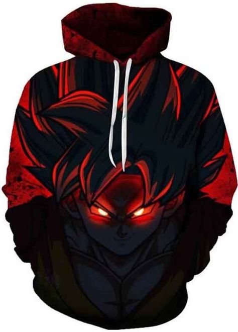 Goku Red, Eye Hoodie, Hoodies Collection, Evil Eyes, Pull Sweat, Cool Hoodies, Mens Plus Size, Anime Dragon Ball, Mens Sweatshirts Hoodie