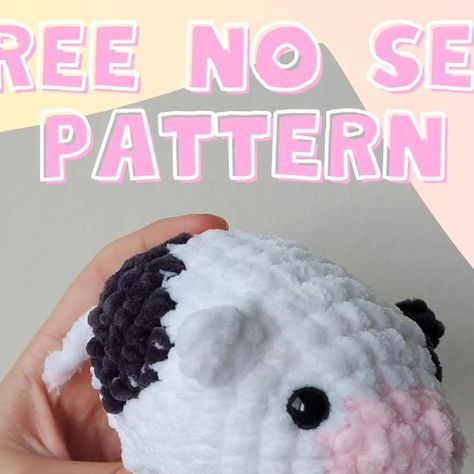 Possum Crochet, Crochet Cow Pattern, Crocheted Cow Pattern, Cow Crochet, Instagram Pattern, Crochet Pig, Easy Crochet Animals, Crochet Plushie, Crochet Eyes