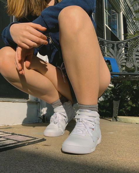 𝐀𝐫𝐢𝐞𝐥 on Instagram: “NEW SHOES CHECK LADIES (they’re reebok freestyle his and I luv them)” Reebok Freestyle Hi Outfit, Reebok Freestyle, New Shoes, Ariel, On Instagram, Quick Saves, Instagram