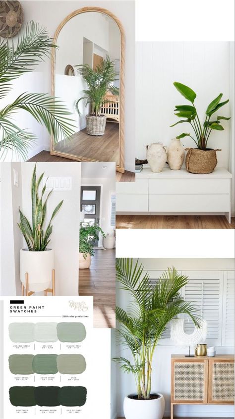 Green Bedroom Plants Decor, Cream And Green Interior Design, White Green Wood Aesthetic, Spa Plants Decor, Neutral Plants Aesthetic, Beige And Green Apartment Aesthetic, White Beige Green Aesthetic, Neutral And Green Decor, Green Home Decor Aesthetic