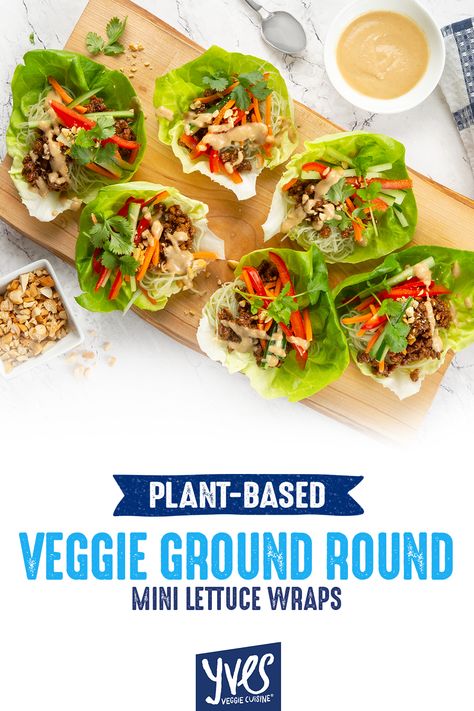 Ground Round Recipes, Paleo Vegetarian Recipes, Paleo Vegetarian, Vermicelli Noodles, Coconut Sauce, Cashew Butter, Vegetarian Paleo, Hoisin Sauce, Lettuce Wraps