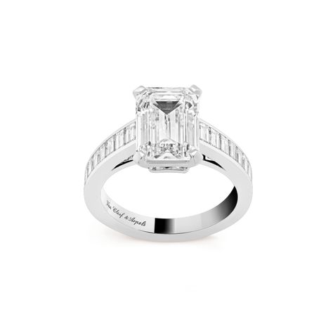 Van Cleef Ring, Pretty Silver Jewelry, Jewelry Png, Van Cleef & Arpels, Engagement Rings And Wedding Bands, Paper Ring, Jimmy Choo Heels, Classy Jewelry, Baguette Cut Diamond