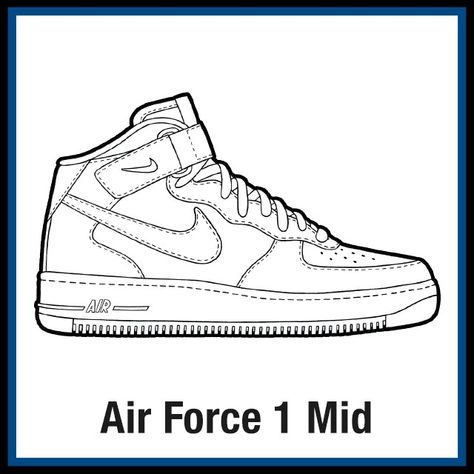 Nike Jordan Air 1, Cricut Pictures, Air Force 1 High Top, Top Template, Sneakers Sketch, Air Force One Shoes, Shoe Template, Sneakers Drawing, Air Force Shoes