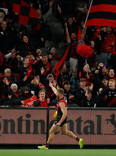 Afl Players Wallpapers, Afl Football, Afl Players, Essendon Wallpaper, Essendon Football Club Wallpaper, Essendon Bombers, Afl Essendon, Goal Celebration, Essendon Football Club