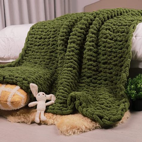 Thick Knitted Blanket, Cable Knit Throw Blanket, Chunky Knit Throw Blanket, Green Blanket, Crochet Cozy, Chunky Knit Throw, Knit Throw, Chunky Blanket, Cozy Throw Blanket