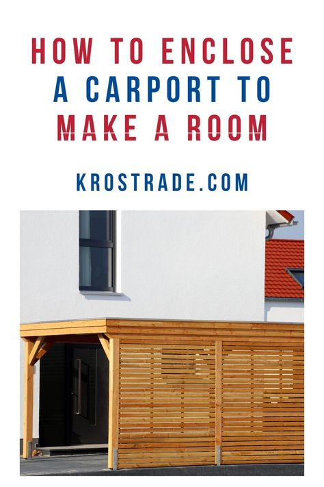 Do you want to know how to enclose a carport to make a room? We’ll teach you how; know these facts first! How To Close In A Carport, Enclose Carport Diy, Carport Privacy Ideas Diy, Closed In Carport Ideas, Closed In Carport, Carport Enclosure Ideas, Carport Makeover Outdoor Spaces, Closing In A Carport, Enclosed Carport Ideas