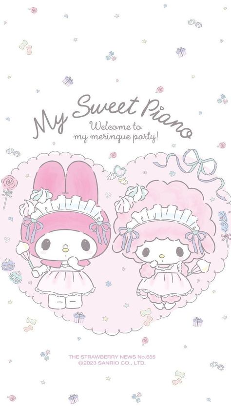 My Sweet Piano, Walpaper Hello Kitty, My Melody Wallpaper, Pink Posters, Sanrio Wallpaper, Be Positive, Hello Kitty Iphone Wallpaper, Kitty Wallpaper, Cute Poster