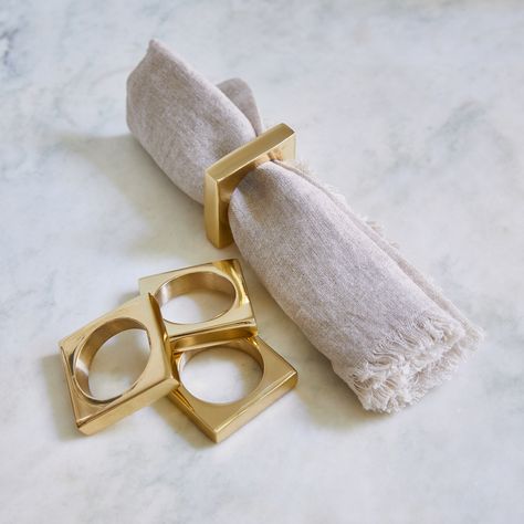 Gold Napkin Rings, Metal Napkin Rings, Custom Sectional, Napkin Ring, Napkin Holder, Solid Metal, Napkin Rings, Tablescapes, Ring Set