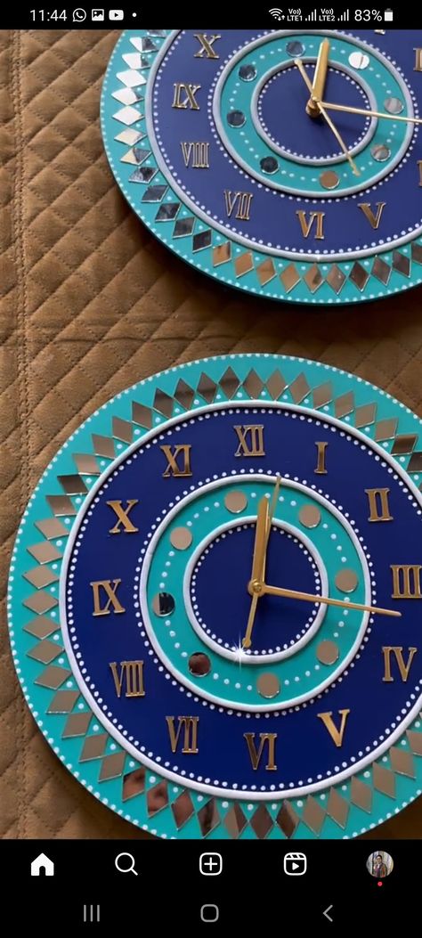 Mud Work Wall Clock, Lippon Art Wall Clock, Lippan Art Mirror Watch, Lippan Art Mirror Wall Clock, Lippan Art Watch, Lippan Clock Art, Handmade Clocks Diy Arts & Crafts, Lippan Art Clock Design, Lippan Art Mirror On Canvas