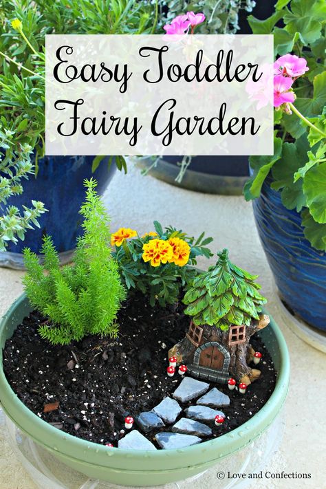 Make Your Own Fairy Garden Party, Fairy Garden In Yard, Simple Fairy Garden Ideas, How To Make A Fairy Garden In A Pot, Kid Fairy Garden, Diy Easy Garden Ideas, Diy Fairy Garden Ideas Outdoors Flower Pots, Cheap Fairy Garden Ideas, Create A Fairy Garden