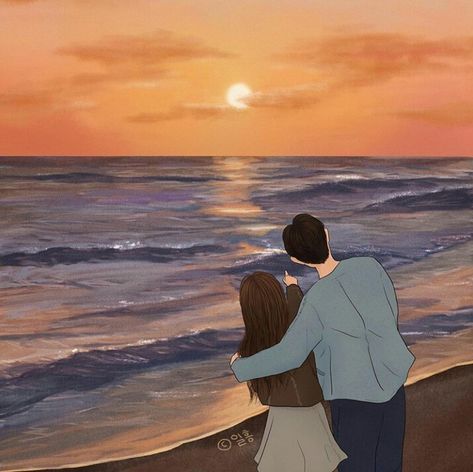 Beach Couple Painting, Happy Life Drawing, Memes Lol, Cute Love Wallpapers, Cute Couple Drawings, Cute Couple Wallpaper, Cute Couple Cartoon, Cute Cartoon Pictures, Animated Love Images