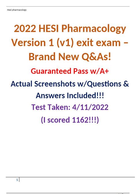 My Score, Test Taking, Pharmacology, Question And Answer, Brand New