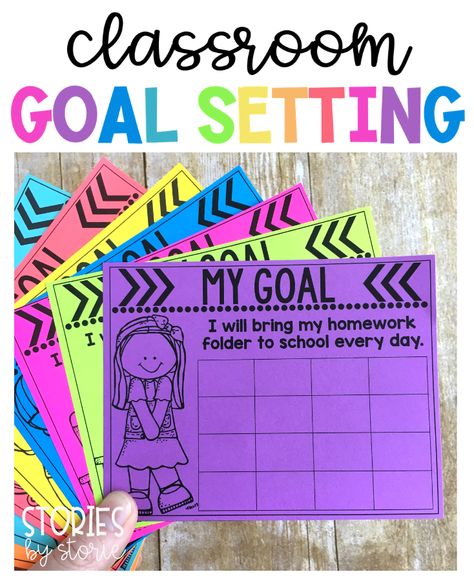 Do you work on goal setting in your classroom? After setting goals with your students, you can help students track progress visually with these cards. When you print multiple sheets per page, you can keep an entire class set on a ring for easy teacher access throughout the day. Classroom Goal Tracker, Leader In Me Classroom Ideas, Student Goal Setting, Growth Mindset Book, Goal Setting For Students, Classroom Goals, Data Folder, Sped Classroom, Leader In Me