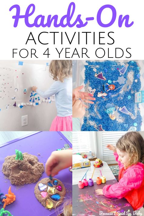 Hands-On Sensory Play Activities for 4 Year Olds | These fun activities are perfect for preschool-aged kids to do at home! Whether it's a rainy day, you're stuck inside, or you're looking to try some homeschool fun, we've got you covered with these simple activities for preschoolers! | #preschool #sensory #activities #handson #learning #tactile #4yearold #preschooler #homeschool #play Fun Things To Do With Preschoolers Inside, 3 And Half Year Old Activities, Activities 4 Yrs Old, Preschooler Activities At Home, Sensory Activities For 4 Year, Simple Activities For Preschoolers, Activities For Kids At Home Age 4, Crafts For 4 Yo, Activities For Four Year Olds