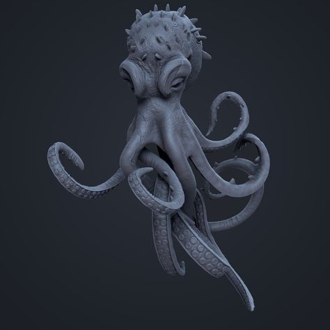 Dumbo Octopus, 3d Artwork, Sea Animals, Zbrush, Sea Creatures, 3d Art, Octopus, Lion Sculpture, Character Design