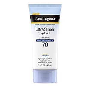 Neutrogena Ultra Sheer Dry-Touch Sunscreen Lotion, Broad Spectrum SPF 70 UVA/UVB Protection, Oxybenzone-Free, Light, Water Resistant, Non-Comedogenic & Non-Greasy, 5 fl. oz Best Suncream, Neutrogena Ultra Sheer Sunscreen, Supergoop Unseen Sunscreen, Neutrogena Sunscreen, Sunscreen Oil, Tanning Sunscreen, Skin Burns, Self Tanners, Liquid Concealer