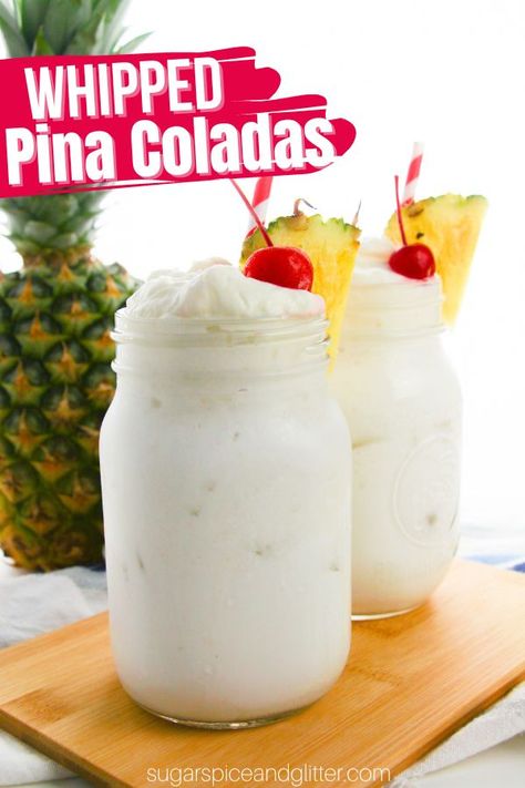 Homemade Pina Colada, Virgin Pina Colada, Frozen Pina Colada, Pineapple Whip, Pina Colada Recipe, Fun Summer Drinks, Frozen Cocktails, Frozen Pineapple, Summer Dessert Recipes