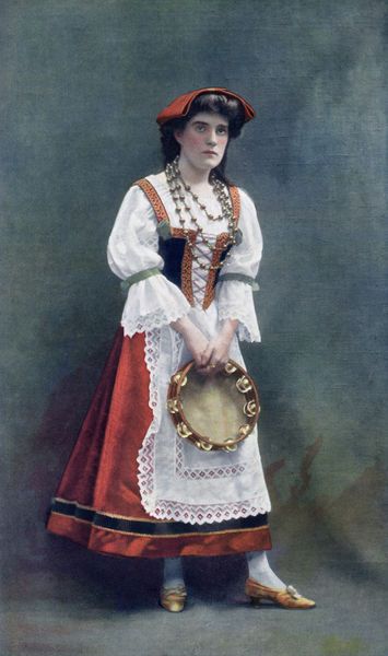 Tarantella dress.  1903 French production at Nouveau Theatre, Paris 1903 with Suzanne Despres as Nora Helmer Swiss Costume, Swiss Culture, Swiss Fashion, German Folk, Italian Dress, Mexican Outfit, French Actress, Victorian Women, Traditional Attire