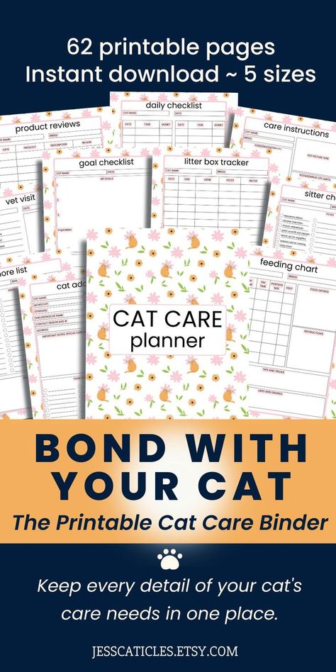 Did you know cats prefer routine in their lives? These routines help our cats feel safe, comfortable, and right at home in *their* territory. This printable binder helps you keep your daily, weekly, and monthly routines consistent easily to keep your cats happy. This printable cat journal tracker also helps you stay on top of your cat's medical records, feeding schedules, sitter instructions, and so much more! A happy cat is a healthy cat! Buy today and get tracking! Cat Routine Schedule, Cat Routine, Cat Tracker, Cats Happy, Cat Journal, Journal Tracker, Cat Health Care, Cat Sitter, Healthy Cat