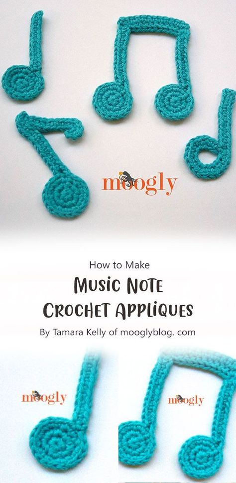 Crochet Music, Moogly Crochet, Crochet Appliqué, Lace Ideas, Crochet Alphabet, Crochet Applique Patterns Free, Crochet Appliques, Crochet Embellishments, Crochet Abbreviations