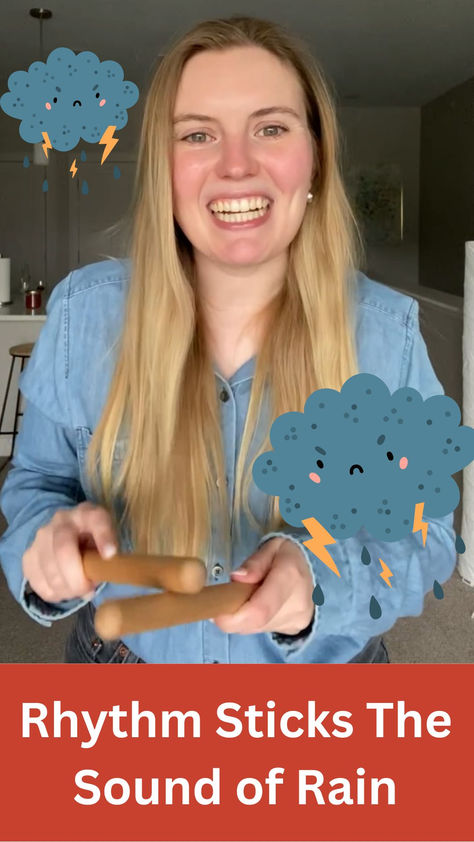 Break out the rhythm sticks and watch the kids in your life get really into this! Rhythm Sticks, Weather Activity, The Sound Of Rain, Weather Activities, Music And Movement, Sound Of Rain, Break Out, The Sound, The Kids