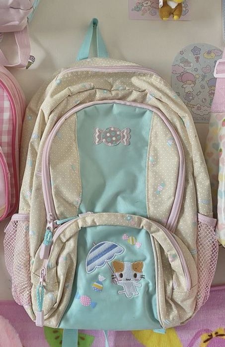 Kawaii School Bag, Sanrio Backpack, Backpack Aesthetic, Cute School Stationary, Kawaii Backpack, Backpack Cute, Kawaii Core, School Accessories, Cute Backpacks