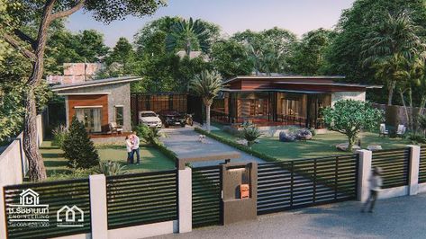 Rest House Plan with 2 to 3 Bedrooms - Cool House Concepts Industrial House Exterior, Filipino House, Philippines House Design, Loft House Design, Philippine Houses, Tropical House Design, Cool House, Modern Bungalow House, Rest House