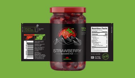 Strawberry Jam Packaging, Jam Label Design Packaging Ideas, Jam Label Design, Jam Packaging Design, Jam Bottle, Honey Jar Labels, Jam Packaging, Jam Label, Honey Packaging