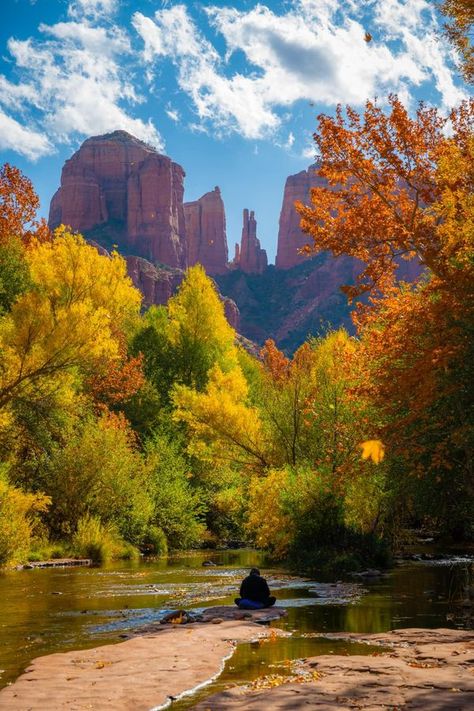 Sedona Arizona - The People's Suggestions | Sedona fall 😍 | Facebook September Moodboard, Year Vision Board, River Photography, Autumn Leaves Photography, Sedona Az, Usa States, Fabulous Fall, Sedona Arizona, American Southwest