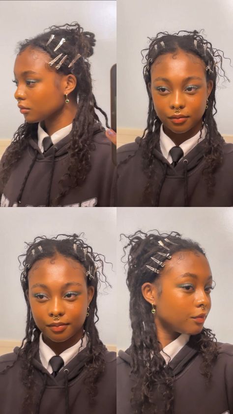 Goth Natural Hairstyles, Afro Alternative Hair, Sleek Black Hairstyles, Goth Hairstyles Black Women, Alternative Hair Black Women, Alt Braids For Black Women, Alternative Hairstyles Black Women, Alt Hairstyles Black Women, Alternative Black Hairstyles