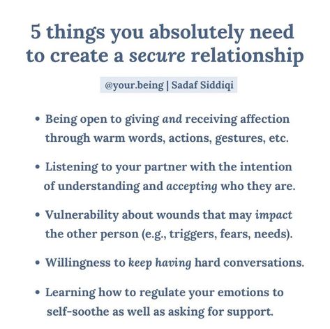 Security in relationships comes from interdependence, which is the balance between independence and codependency. Learning when you need to rely on yourself vs. your partner.  What else would you add to this list?  If you’re struggling in a romantic relationship, here’s your reminder that you don’t have to do it alone. Getting support is okay and can be life-changing. If you’re not sure where to start, send me an email (button is on my IG) and we’ll help you get started with the right resources Secure Attachment Affirmations, Secure Relationship, Couples Retreat, Rely On Yourself, Do It Alone, Better Communication, Attachment Theory, Better Mental Health, Communication Relationship